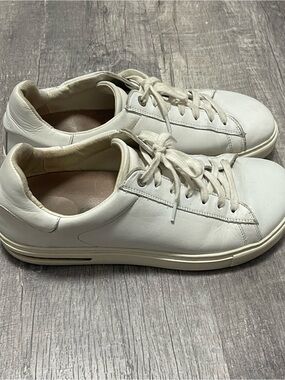 Birkenstock White Leather Low-Top Sneakers